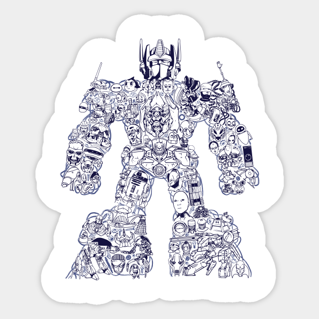Robots Robots Sticker TeePublic
